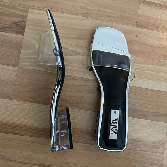 zara clear sandals 39